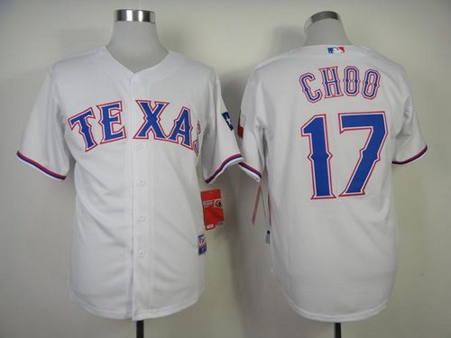 Rangers #17 Shin-Soo Choo White Cool Base Stitched MLB Jersey - Click Image to Close